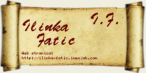 Ilinka Fatić vizit kartica